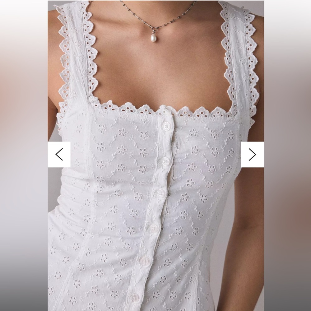 Kimchi Blue Mariana Eyelet Lace Button-Front Midi Dress - Picture 3 of 5